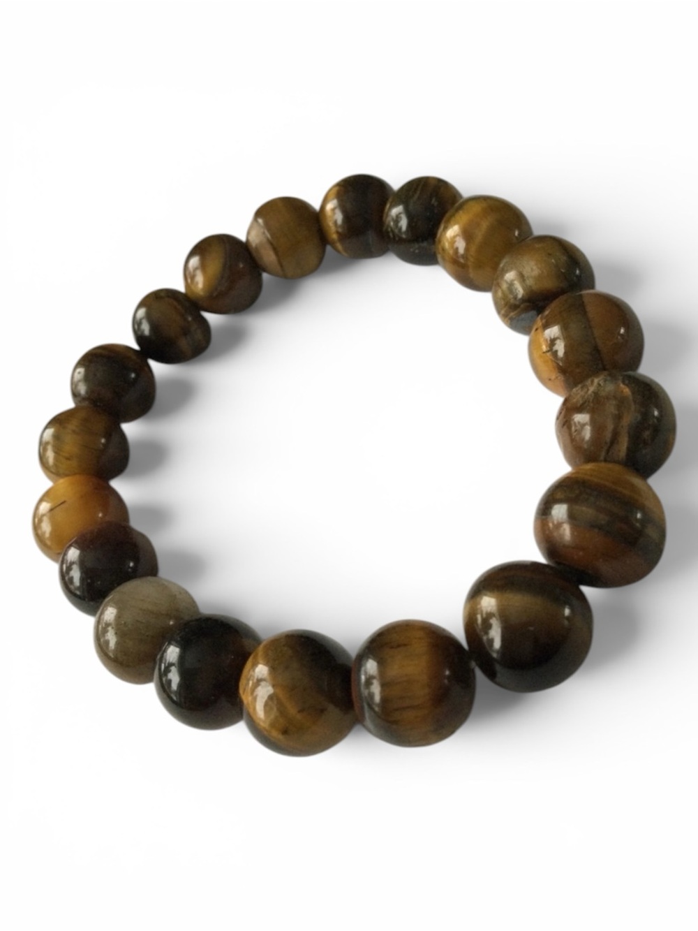 Handmade Tiger’s Eye Stretch Bracelet, 8mm Natural Stone, Fits 6.5–7" Wrist - Picture 8 of 10